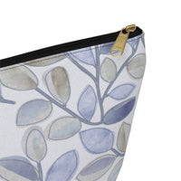Cherry Plum Leaves Accessory Pouch w T-bottom in Blue